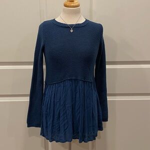 ALTAR'D STATE Knit‎ Top Babydoll Peplum Size Small New Cozy Academia Preppy